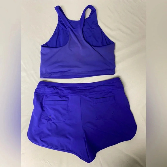 Athleta Blue Indigo Mid Tankini and Short Set Size M - Picture 3 of 5